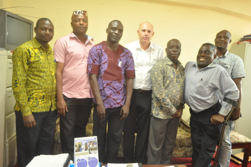 At the Ministry of Industry and Development in Ghana, presenting various projects.