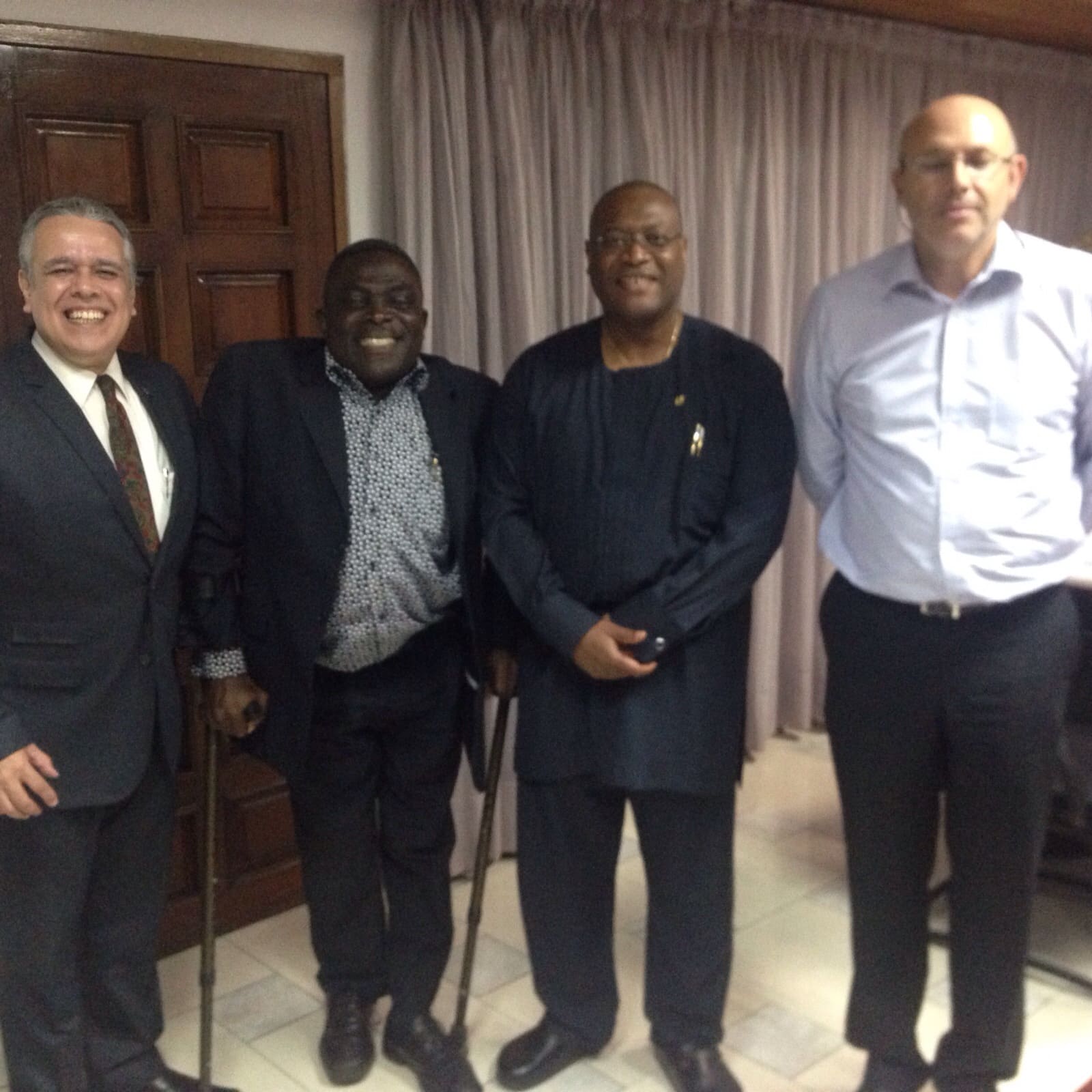 With the Honorable Minister of Health at the Ministry of Health of Ghana, presenting investments for the development of the pharmaceutical industry.